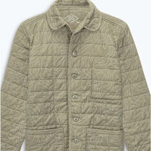 Alex Crane Quilted Jacket Mens X-Large Tank Map Kite Button Coat Army GRN $250!!